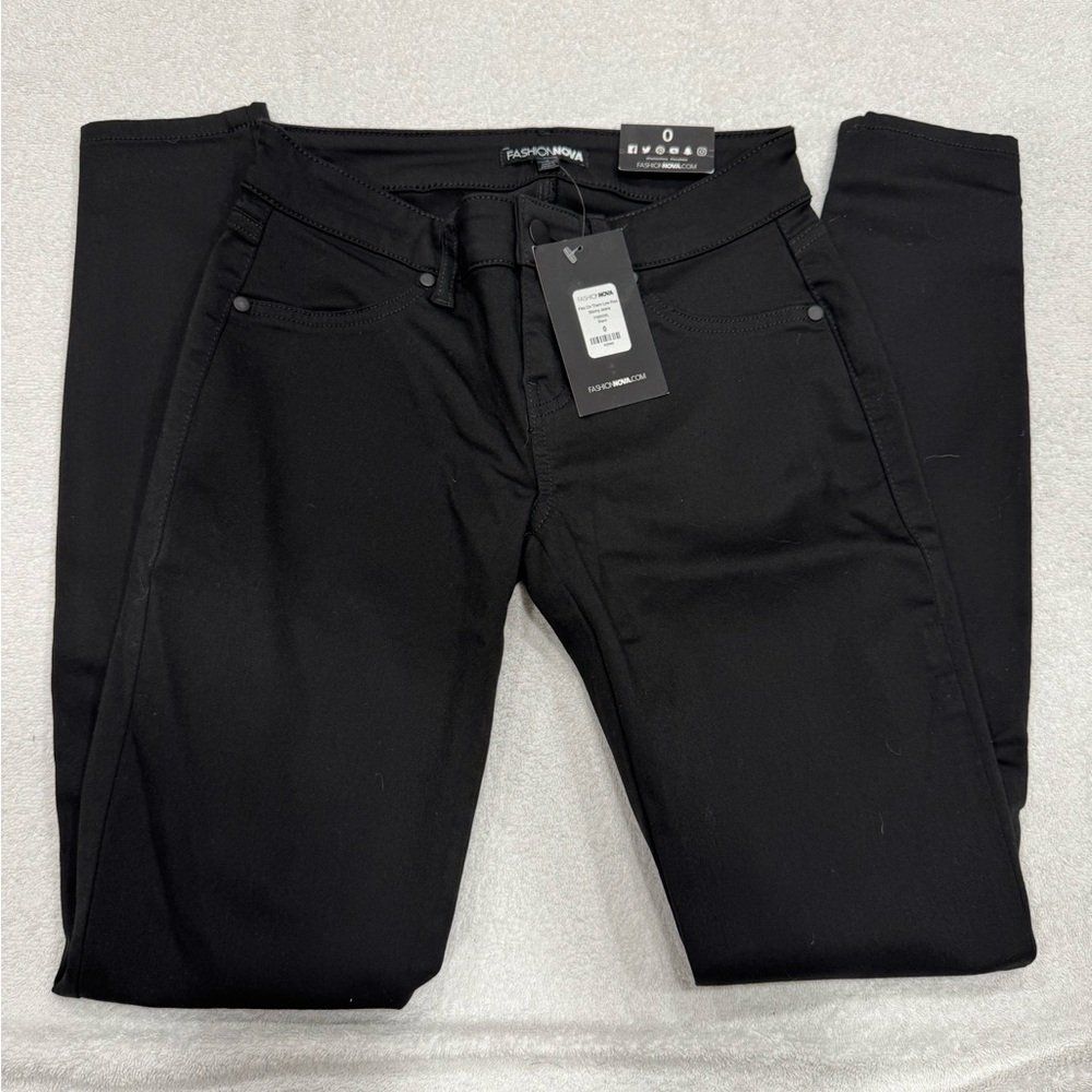 Fashion Nova Charcoal Low Rise Jeans
